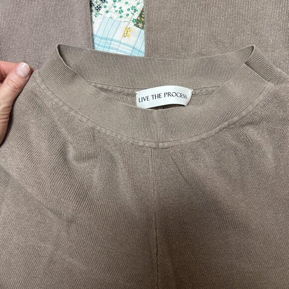 Live the Process Alba Wide Leg Camel Lounge Pants - Picture 4 of 7